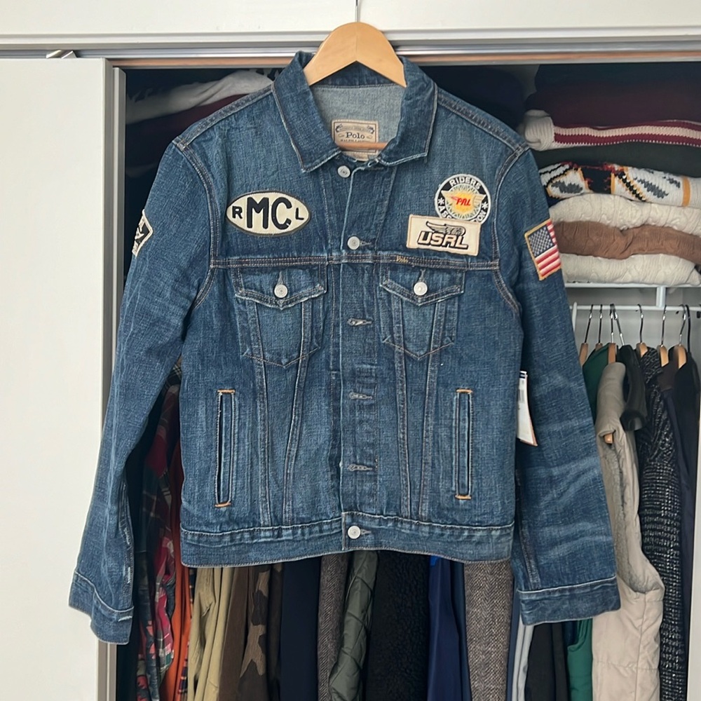 Polo Ralph Lauren Denim Jacket Men’s Small Riders Moto Jean